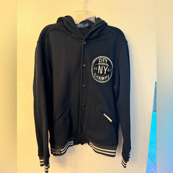 RALPH LAUREN POLO NEW YORK CITY SNAP BUTTON HOODIE SWEATSHIRT (XL) - Picture 12 of 13